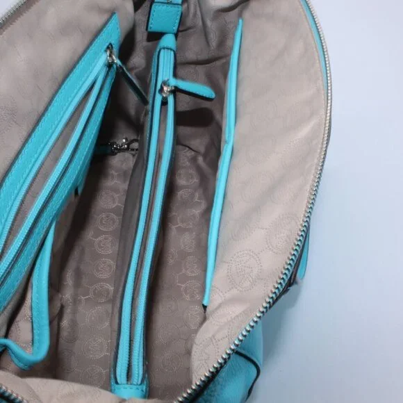 Michael Kors Bowling Shoulder Bag Purse Logo Small Pebble Leather Satchel - Picture 13 of 14